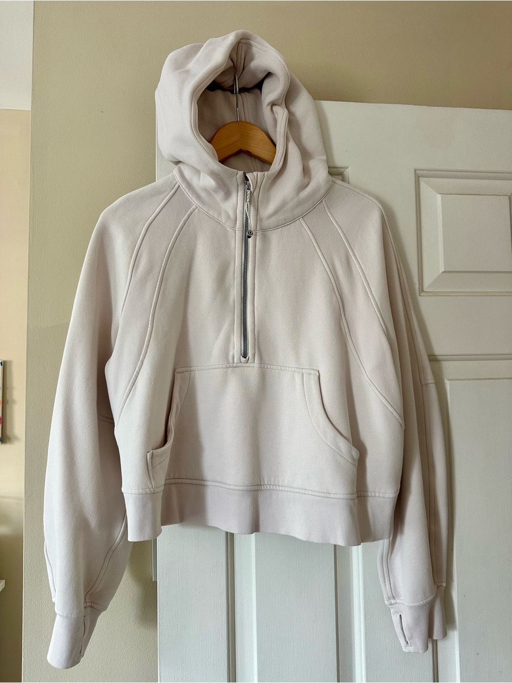 Lululemon Scuba Oversized Half-Zip Hoodie in White Opal